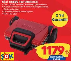 AKEL AB680 TOST MAKİNESİ AKEL AB680 TOST MAKİNESİ